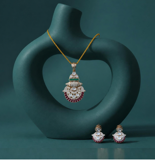 Ruby Moon Pendant Set