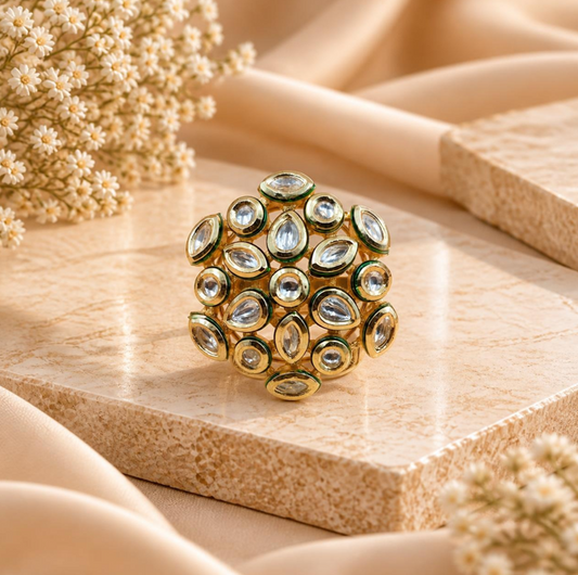 Meena Dome Ring - White