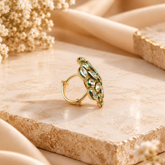 Meena Dome Ring - White