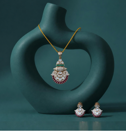 Ruby Moon Pendant Set
