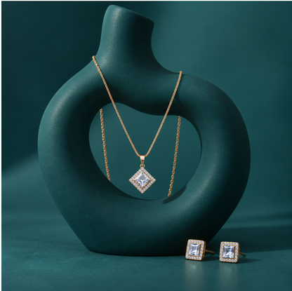 Crystal Charm Pendant Set