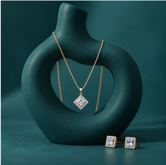 Crystal Charm Pendant Set